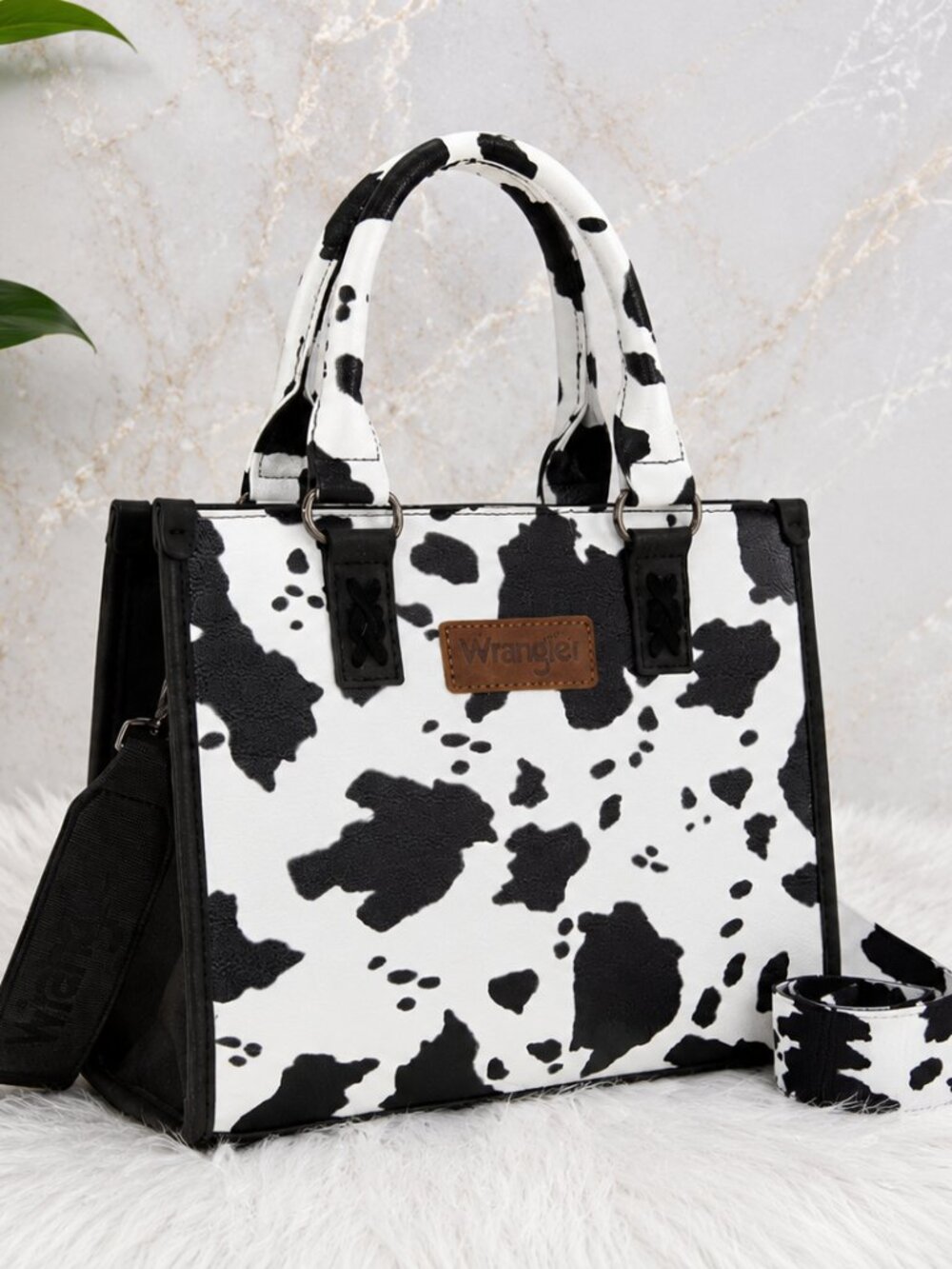 Wrangler Cow Print Tote Crossbody Bag | NWT